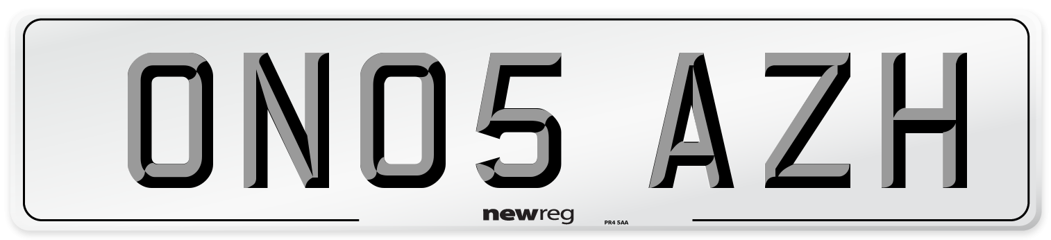 ON05 AZH Number Plate from New Reg